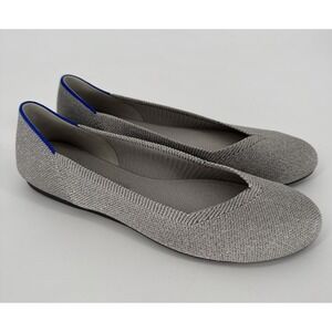 Rothy's The Flat Metallic Silver Women's 9.5 Round Toe Ballet Shoes